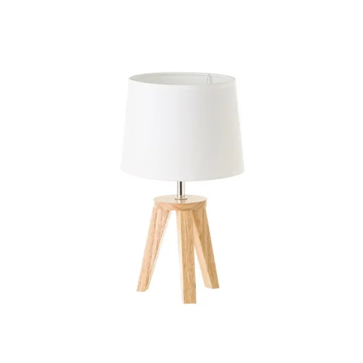 Lola Home Lámpara de mesita de noche de madera de roble beige de 33x19x19 cm - 1