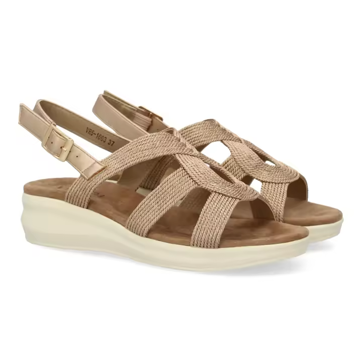 Davinia Shoes Sandalia plana de mujer comoda y elegante diseño moderno con tiras cruzadas y cierre de hebilla ideales para primavera verano. Shoes&Blues.es VR5-1663 - 1