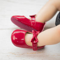 Zapatos De Princesa Para Bebés KIDSUN Antideslizantes Con Lazo Clásico Primera Caminata Para Niñas Cuna Zapato Talla True Fit Para 0-24 Meses Material Superior PU Cordón De Seguridad Cierre De Correa - details 11