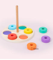 Juguetes Educativos Montessori Para Niños Bloques Arcoíris De Madera Juego De Ensamblaje De Colores Y Formas Entrenamiento De Motricidad Finas Para Bebés Y Niños Pequeños - details 5
