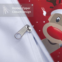 Juego De Cama Navideño 3 Piezas Con Estampado De Santa Claus (1 Funda De Edredón + 2 Fundas De Almohada) Set De Ropa De Cama Suave Y Cómoda - details 13