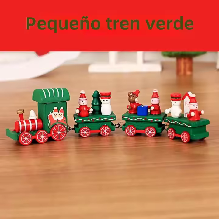 Decoración De Navidad Tren Feliz Navidad Para El Hogar 2024 Adorno De Navidad Xmas Navidad Noel Regalos Para Año Nuevo 2025 Figura De Madera - 1