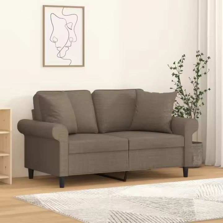 vidaXL Cojines decorativos 2 uds tela gris taupe 40x40 cm - 1