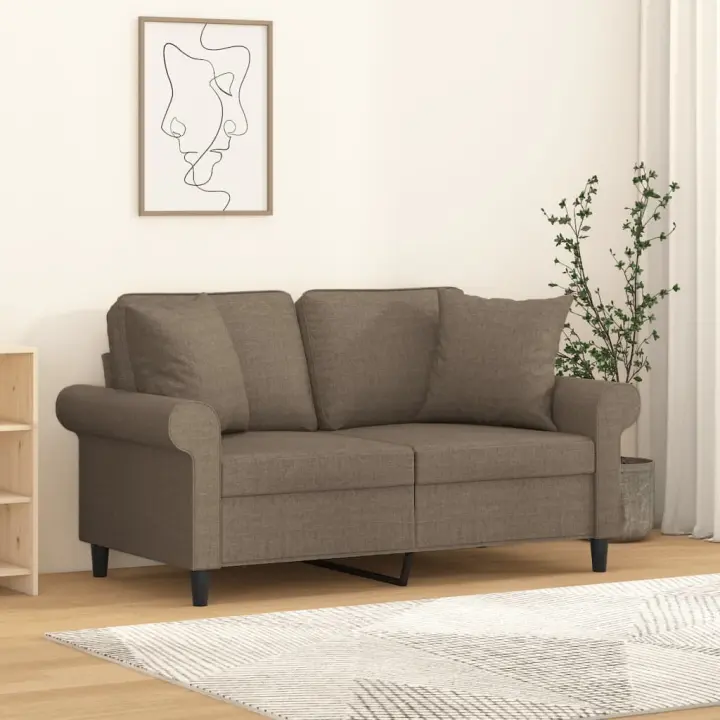 vidaXL Cojines decorativos 2 uds tela gris taupe 40x40 cm - 1