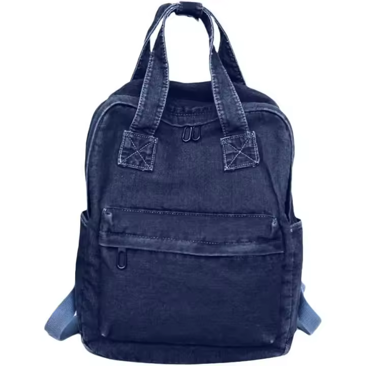 Bolsos de tela vaquera de gran capacidad para mujer, bolsos de hombro a la moda para estudiantes, bolso de mensajero, mochila deportiva Unisex para jóvenes - 1