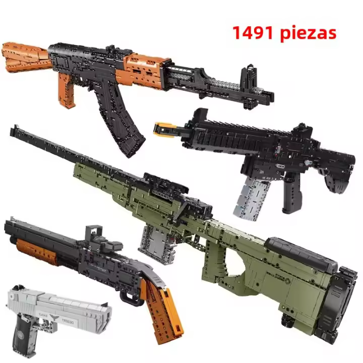 Bloques De Construcción Militar Asamblea AK47 Rifle AWM Modelo WW2 Juguete De Armas De Fuego Para Niños Serie De Ejército - 1