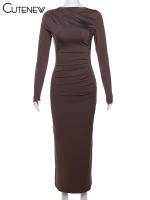 Vestido Largo Elegante Para Mujer NIBBER Con Cuello Redondo Y Patchwork Ajustado Para Noche Traje De Fiesta Vestidos - details 10