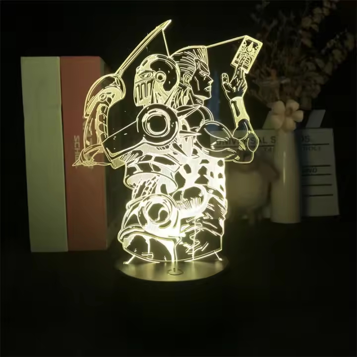 Lámpara De Noche LED 3D JoJo's Bizarre Adventure Ilusión Anime Cambio De Color Para Decoración De Habitación Infantil - 1