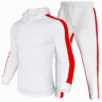 Conjunto Deportivo Casual Para Hombre Otoño Invierno Sudadera Con Rayas + Pantalones Estilo Gym Cierre De Cordón Material Poliéster Grueso - details 8