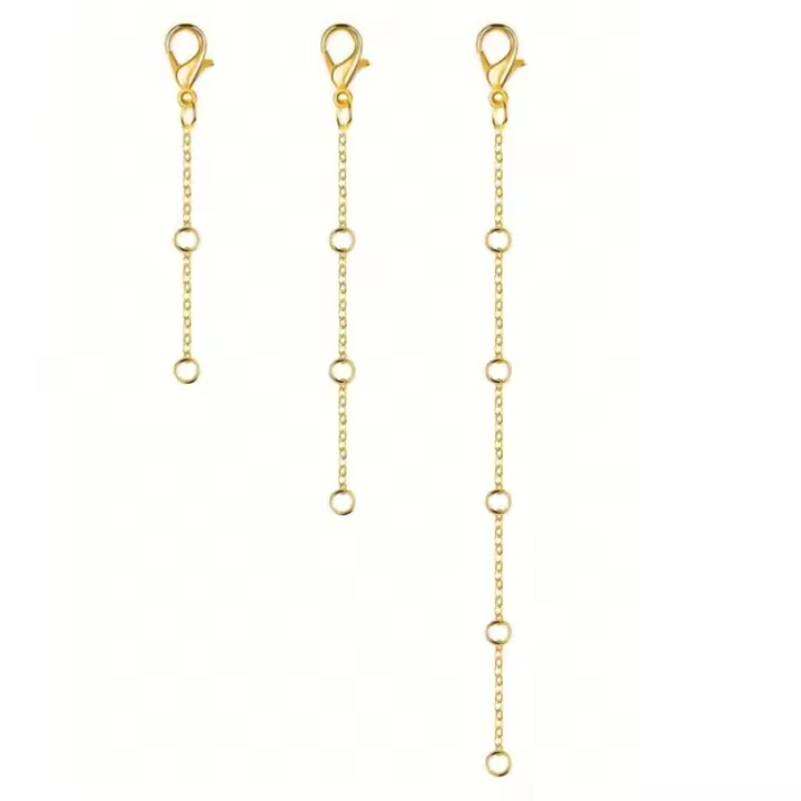 Cadena De Ajuste Con Hebilla De Langosta Y Cola Para Joyería Extension De Collar Accesorios Simples De Metal Galvanizado Color Oro - 1