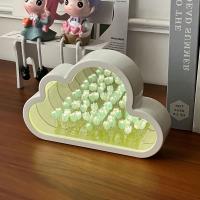 Lámpara De Ambiente Creativa De Tulipán Nube DIY Hecho a Mano Material Flor Decoración Para El Hogar Con Espejo Regalo De Cumpleaños O San Valentín - details 5