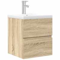vidaXL Set de muebles de baño 2 pzas madera contrachapada roble Sonoma - details 1