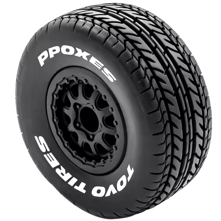 4pcs Neumáticos De Camión De Pista Corta 112mm 1/10 Con Rueda Y Hex 12mm Para Slash Arrma Senton HuanQi 727 Vkar 10sc Hpi Coche RC - 1