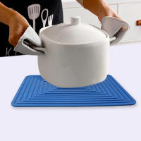 Alfombrilla De Silicona Para Cocina Cuadrada Gruesa Antideslizante Modelo Ondulado Protectora Para Mesas De Cocina Ecológica - details 1
