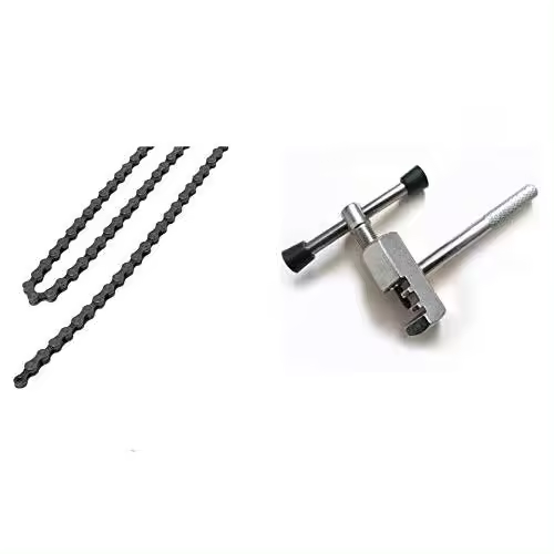 Valmoni Sport Cadena de Bicicleta Universal para 5, 6 o 7 Piñones 2/3 Platos 21 Marchas + Herramienta Desmontadora (114 Eslabones) - 1