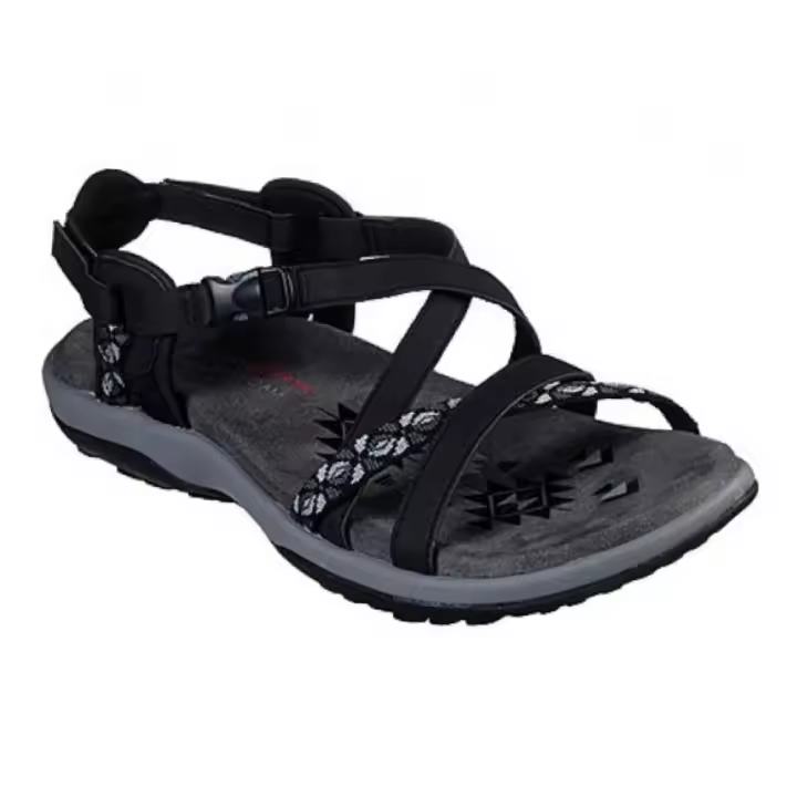 Sandalias Deportivas Skechers Reggae Slim - Vacay Casual Con Tiras Color Negro Para Mujer - 1