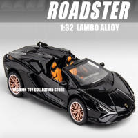 Modelo De Coche De Luxo Lambo Lightning Roadster 1:32 En Escala Con Sonido Y Luz Juguetes De Decoración Para Niños Coche De Metal Diecast De La Serie Fast & Furious - details 0