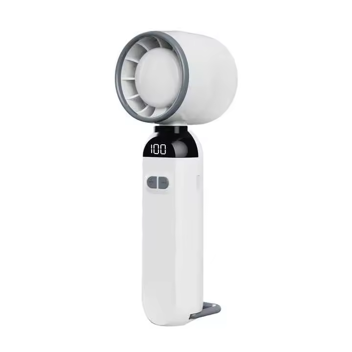 Ventilador turbo portátil con viento fuerte y pantalla digital, mini ventilador de mano plegable - 1