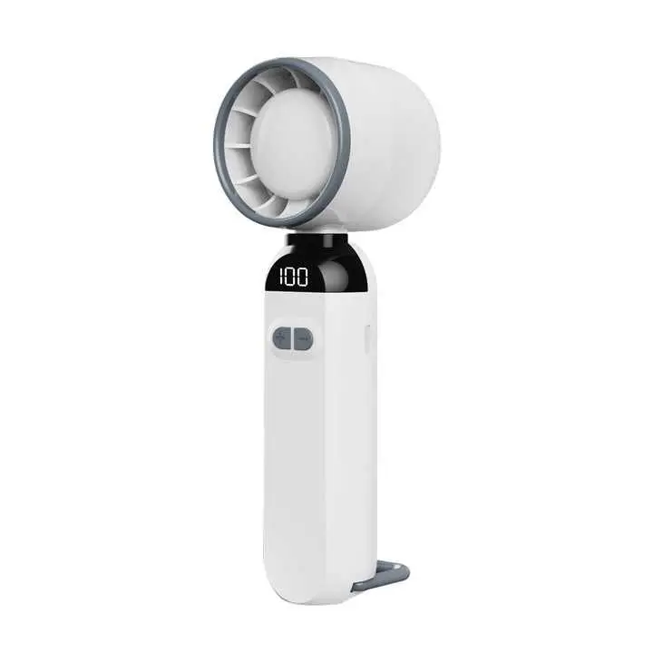 Ventilador turbo portátil con viento fuerte y pantalla digital, mini ventilador de mano plegable - 1