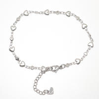 Pulsera De Tiza De Acero Inoxidable 304 Color Plateado Para Mujer Joyería Moda Verano Playa Accesorio De Pie 21.8cm Longitud 1 Pieza - details 0