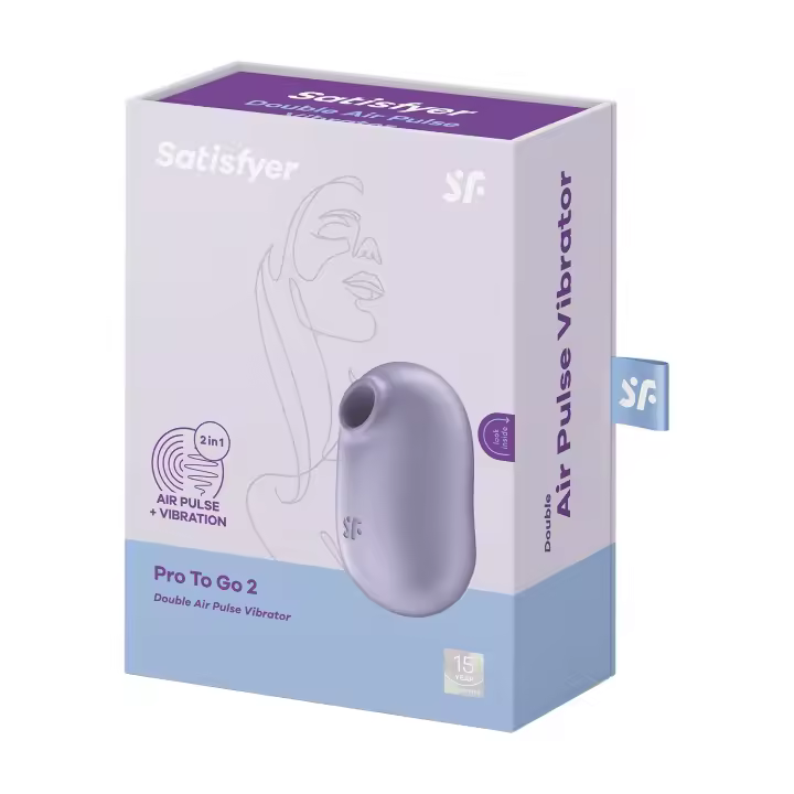 SATISFYER SUCCIONADOR MODELO PRO TO GO 2 ESTIMULADOR Y VIBRADOR DOBLE COLOR VIOLETA JUGUETES SEXUALES - 1