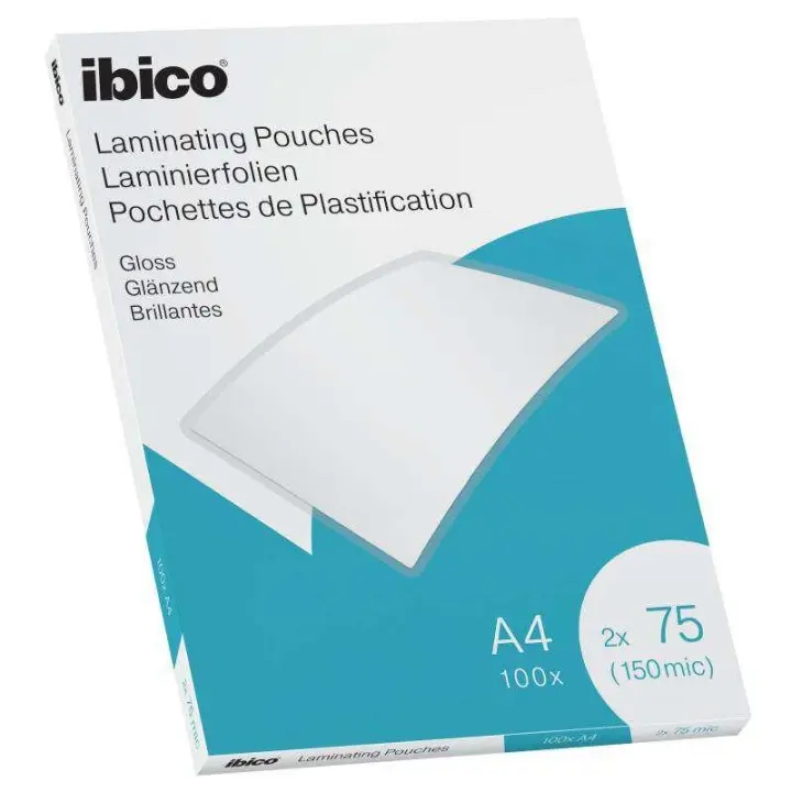 Ibico Gloss A4 150 Micras - Carteras de Plastificar Cristalinas de Alto Brillo - 1