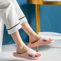 Pantuflas De Casa Suaves Para Parejas Verano Antideslizantes Para Baño Hombres Mujeres Sandalias Planas Color Sólido Hotel - details 1