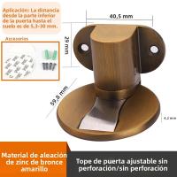 Parador De Puerta Magnético De Aleación De Zinc Sin Perforar Ajustable En Altura Soporte De Puerta Anticolisión Obrero Oculto Herramienta De Puerta Multicolor - details 16