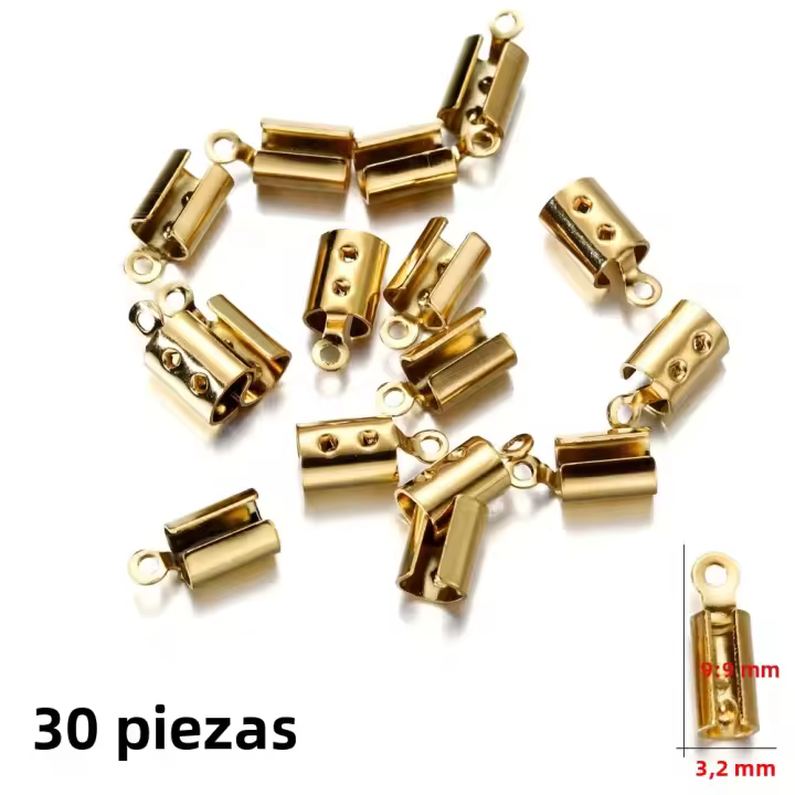 30/50pcs Cuerdas De Acero Inoxidable Doradas Para Pulseras Y Collares Joyería Hecha a Mano Con Tiras De Cierre De Capuchón Y Clip - 1