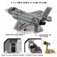 Bloques De Construcción Militar F35 Lightning II Avión Juguetes Para Niños Modelos Para Niños De 3 a 12+ Años Regalos - details 4