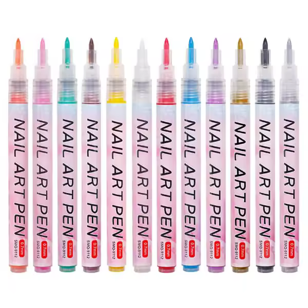 12 rotuladores para decoración de uñas, para pintar y pintar, para grafiti (13,5 x 1,1 cm, varios colores) - 1