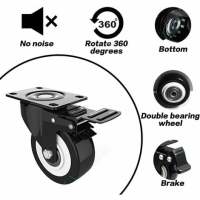 BIT 4 ruedas giratorias para muebles/transporte, ruedas para muebles, ruedas para carga pesadas, capacidad de carga total 300 kg - details 1