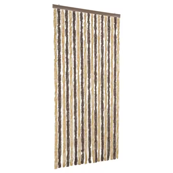 vidaXL Cortina Antimoscas Persiana Chenilla 56x185 cm Color dark brown and beige,  Beige y marrón,  Gris claro y oscuro y mas - 1