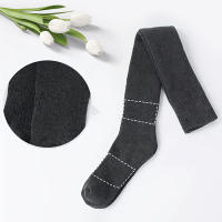 Medias Altas Invierno Para Mujer 1/2 Pares Largas Hasta La Cintura Con Estampado Rayado Cálidas Y Suaves Medias De Pierna - details 4