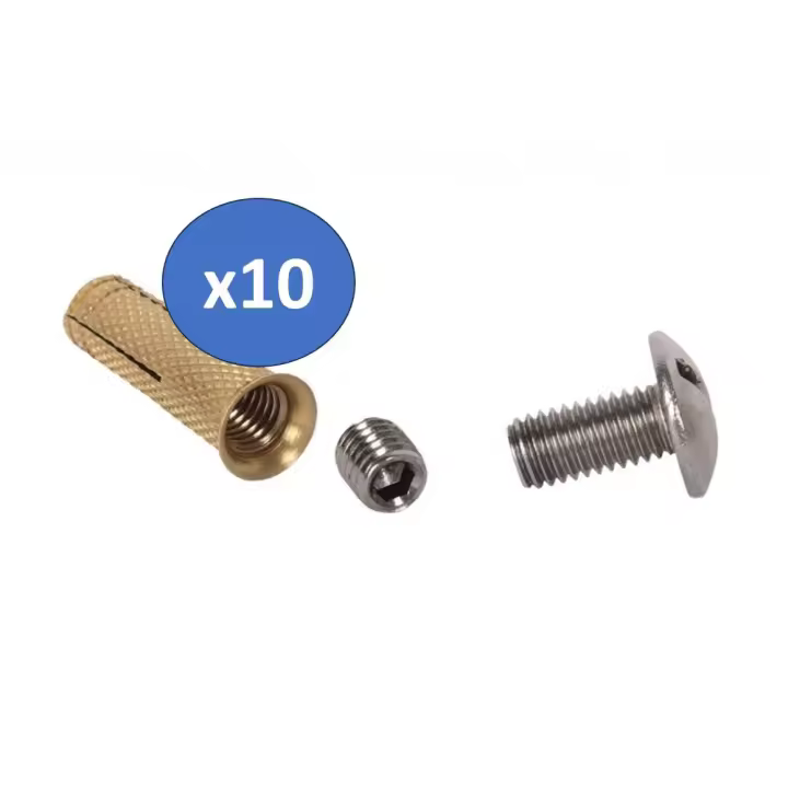 Anclaje lona de piscina 3 piezas con taco 10 mm, PACK DE 10 UNIDADES - 1