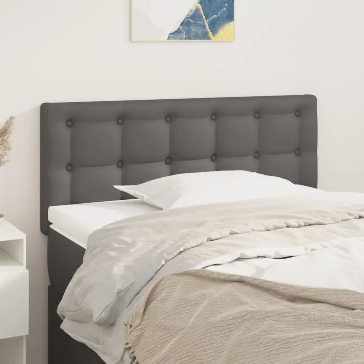 vidaXL Cabecero de cuero sintético gris 90x5x78/88 cm - 1