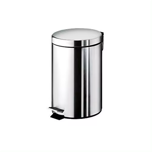GEDY 26091300000 ARGENTA Papelera redonda 3 litros con pedal Cromo - 1