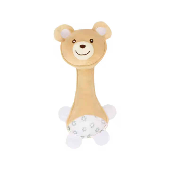 Sonajero para bebé, dispositivo incorporado para bebé, palo de agarre manual, juguete de peluche súper lindo, marioneta de mano - 1