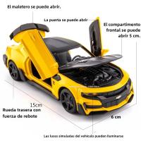 Modelo De Coche Chevrolar Camaro a Escala 1:32 En Aleación De Zinc Con Sonido Y Luz Vehículo De Juguete Para Niños Regalo De Cumpleaños - details 1