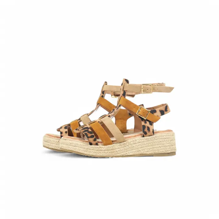 HLUNA - Sandalias de mujer planas con tiras de colores en Efecto Ante - HT309 - bzsj8668 - 1