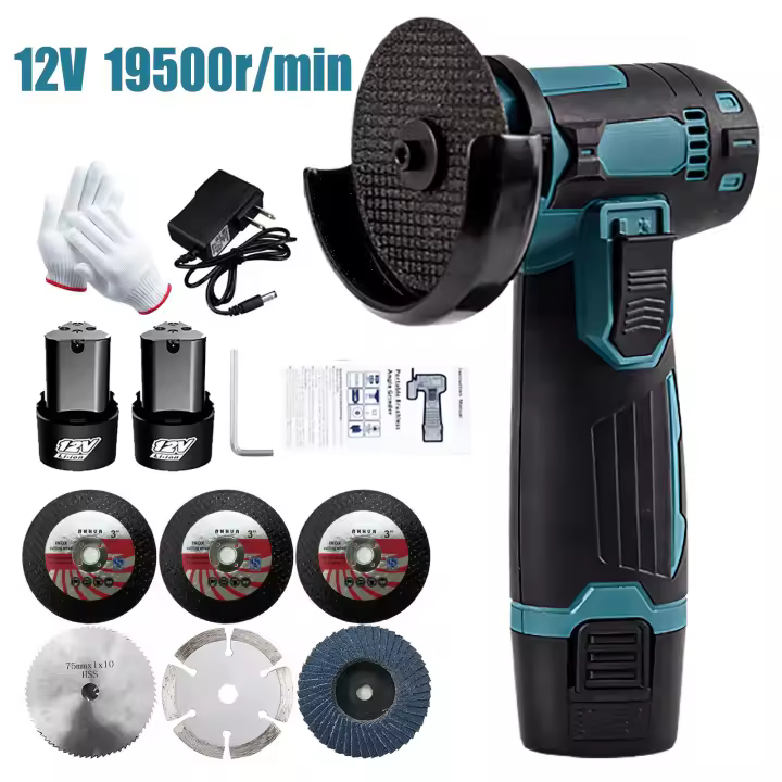 Amoladora Mini Amoladora Angular 12V 19500 RPM con 2 Baterías de 2000mah - 1