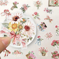 50PCS Pegatinas De Flor Y Letra Para Computadora Móvil Libros DIY Material Plástico Decoración Estética Para Manualidades - details 2