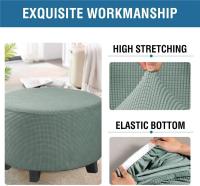 Cubierta De Terciopelo Polar Elástica Para Pie De Silla 1PC Cubierta De Ottomán Redonda De Spandex Protector De Pie De Silla Para Sala De Estar Hogar - details 5