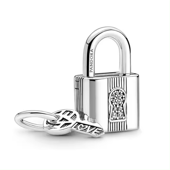 Charms Pandora Moments - Candado y Llave, Viene con El embalaje de Caja de Giunte original. - 1
