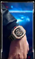 Reloj De Lujo Para Hombre ONOLA Diseño De Moda Con Diamantes Inlaidos Resistente Al Agua Mecánico Automático Material De Correa De Silicona - details 3