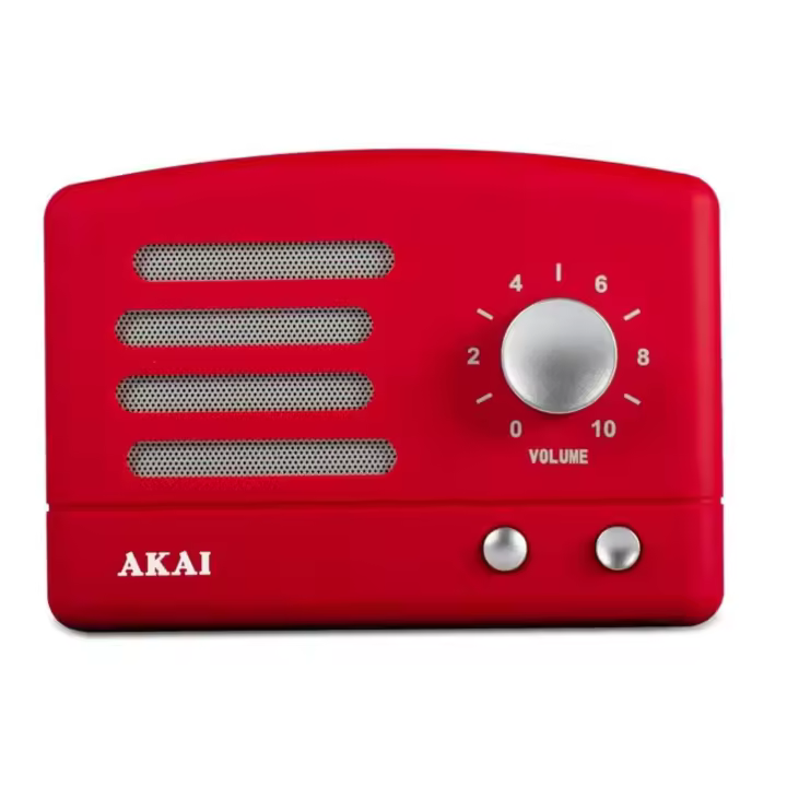 AKAI R50BT/RD Altavoz Vintage Rojo, Bluetooth, Batería Recargable - 1
