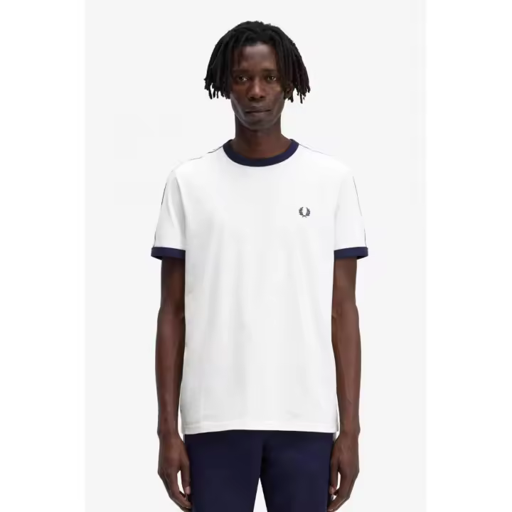 Fred Perry Camiseta Hombre Ringer Blanca     Camiseta hombre - 1