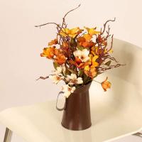 Flores Artificiales de otoño con Cubo, Diseño de Hojas de Seda europeas. - details 2