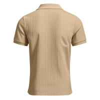 Polo de manga corta con solapa elástica de seda helada de secado rápido para hombre de verano americano - details 31