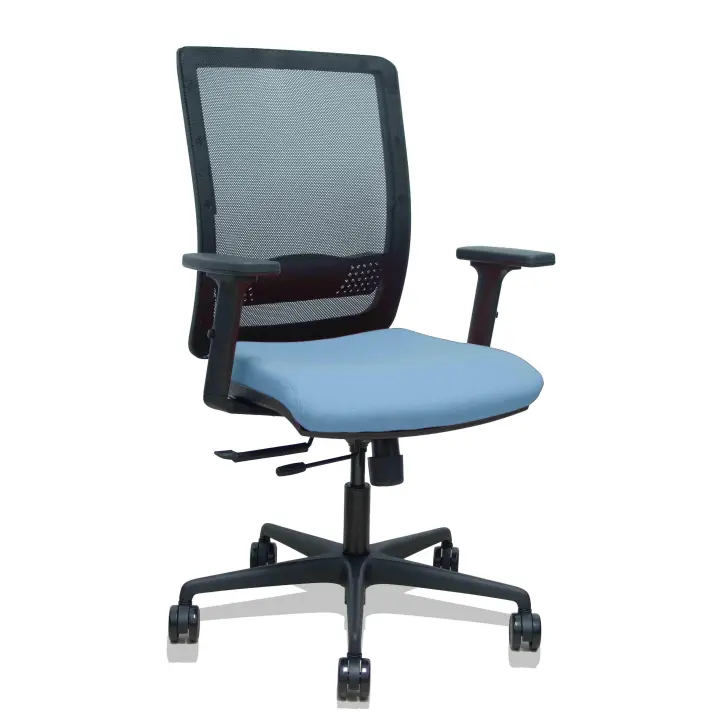 Silla Haches traslack malla negra asiento bali azul cielo brazos 2D ruedas 65mm - 1